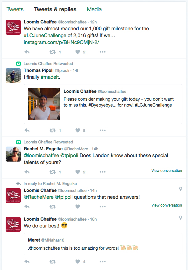 Loomis Tweets and Replies