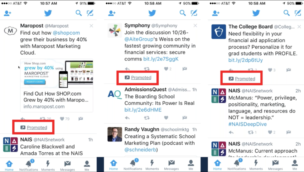 Twitter Promoted Post Examples