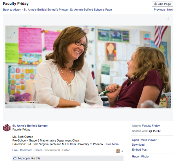 Faculty Friday on Facebook